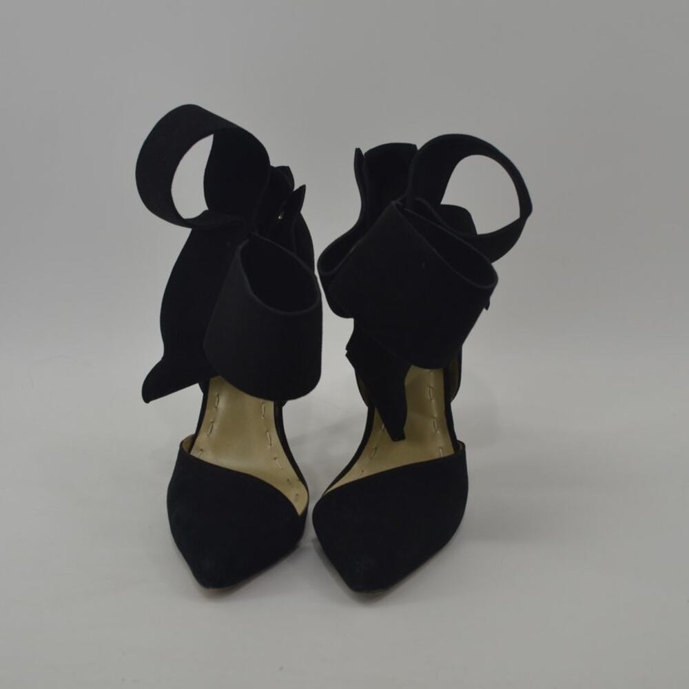 Aminah Abdul Jillil Black D'Orsay Oversize Bow Pump Ankle 9M - Picture 4 of 12